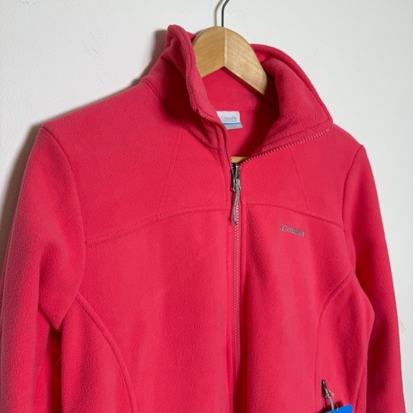 Columbia Womens Red Fleece Jacket M NWT Cozy Warm Outdoor Layering Fall Winter - Picture 2 of 11